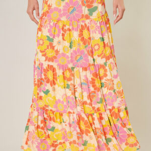 Zippy Tropical Floral Bellingham Tiered Maxi Skirt