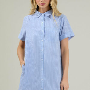 Zira Striped Kaylee Button Down Shirt Dress