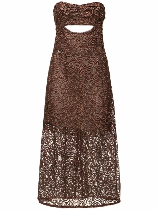 Zola Strapless Lace Midi Dress