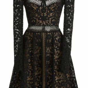 Zuhair Murad - Scalloped Macrame Mini Dress - Black - FR 32 - Moda Operandi