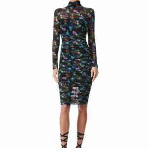 alice + olivia DELORA TURTLENECK LONG SLEEVE MIDI DRESS