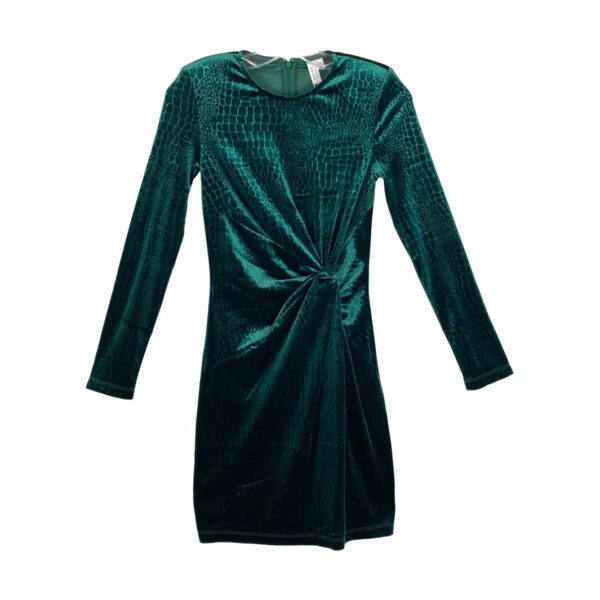 & Other Stories Emerald Animal Print Velvet Mini Dress