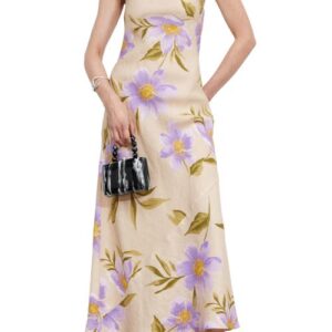 & Other Stories Floral Linen Halter Maxi Dress in Sander Print at Nordstrom, Size 14