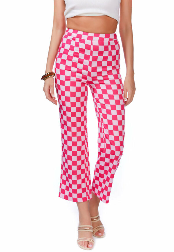 checkerboard culottes pants