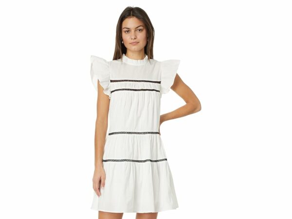 en saison Aliza Babydoll Dress (White) Women's Dress