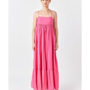 endless rose Women's Babydoll Maxi Dress - Fuchsia