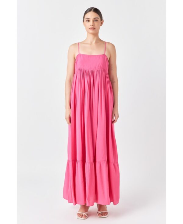 endless rose Women's Babydoll Maxi Dress - Fuchsia