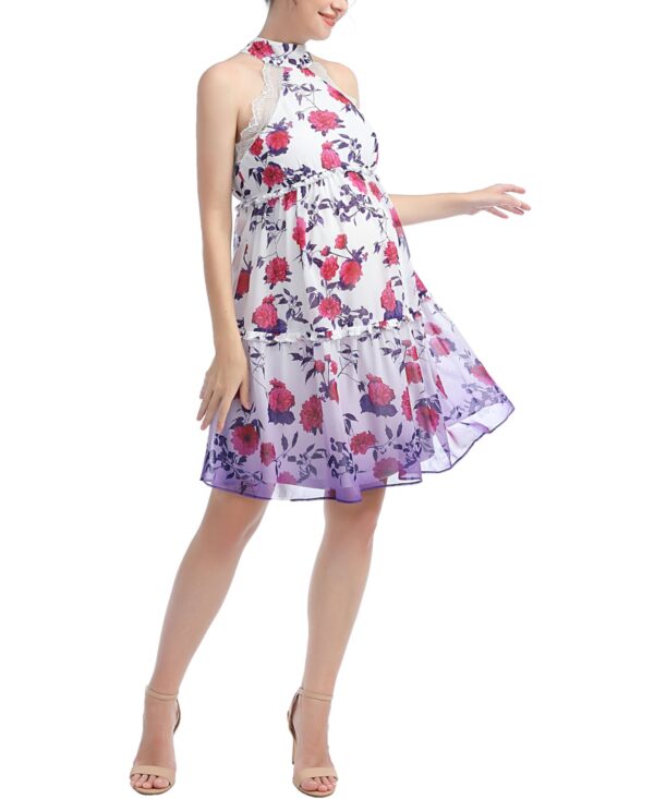 kimi + kai Maternity Norah Skater Dress - Purple