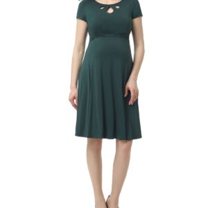 kimi + kai Maternity Skater Dress - Forest green