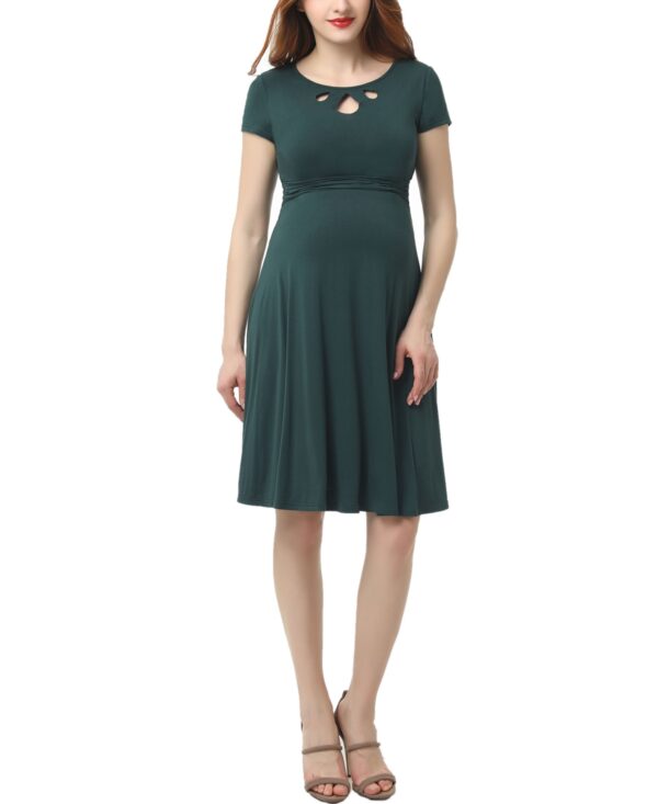 kimi + kai Maternity Skater Dress - Forest green