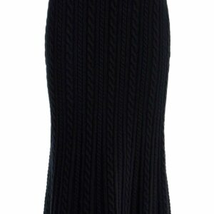 "knitted Midi Skirt With Cable Knit