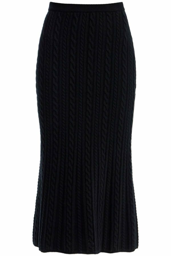 "knitted Midi Skirt With Cable Knit