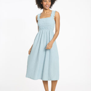 mia & tess Smock Front Sleeveless Maxi Dress in Seafoam