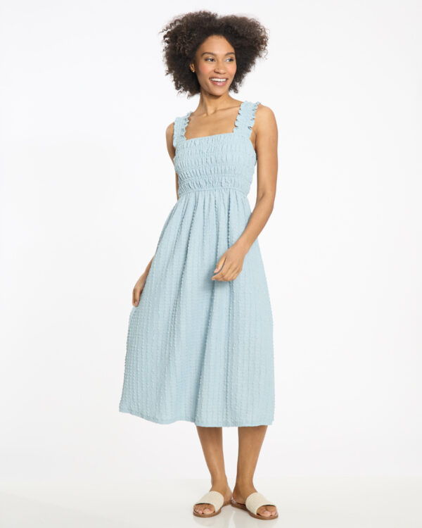 mia & tess Smock Front Sleeveless Maxi Dress in Seafoam