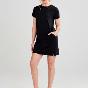 tasc Dresses: All Day T-Shirt Dress - Size XS in Black - tasc Performance