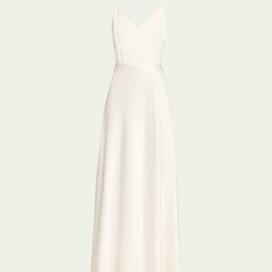 x Atelier Jolie Silk Scalloped Slip Dress