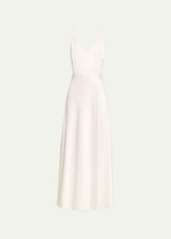 x Atelier Jolie Silk Scalloped Slip Dress