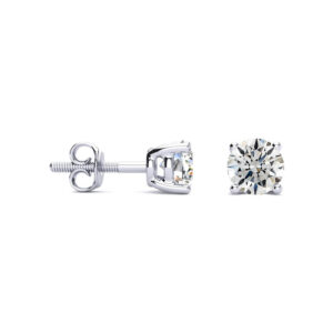 1 Carat Diamond Stud Earrings in Platinum (I-J, SI1-SI2) by Hansa