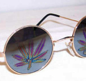 1 pair POT LEAF REFLECTION SUNGLASSES eyewear glasses marijuana leaves novelty