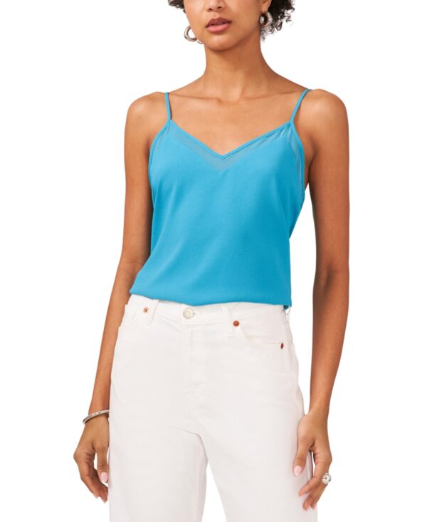 1.state Women's Spaghetti Strap Chiffon-Trim Camisole - Laguna Mist