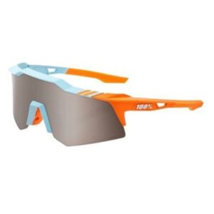 100% Speedcraft XS Sport Performance Cycling Sunglasses (Soft Tact Two Tone - HiPER Silver Mirror Lens)