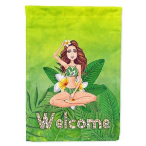 11 in. x 15-1/2 in. Polyester Welcome Lady in Bikini Summer 2-Sided 2-Ply Garden Flag