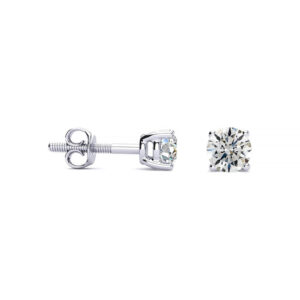 1/2 Carat Diamond Stud Earrings in Platinum (I-J, SI1-SI2) by Hansa