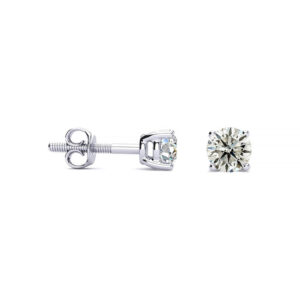 1/2 Carat Diamond Stud Earrings in Platinum (K-L, I1-I2) by Hansa