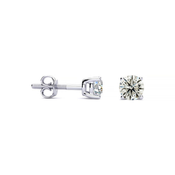 1/3 Carat Diamond Stud Earrings in Platinum (K-L, I1-I2) by Hansa