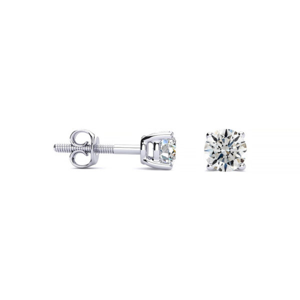 1/3 Carat Round Diamond Stud Earrings in Platinum (G-H, SI1-SI2) by Hansa