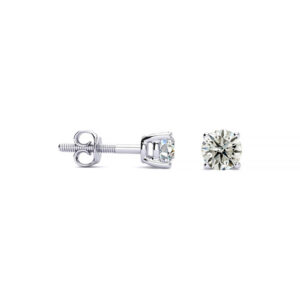 1/4 Carat Diamond Stud Earrings in Platinum (J-K, I1-I2) by Hansa