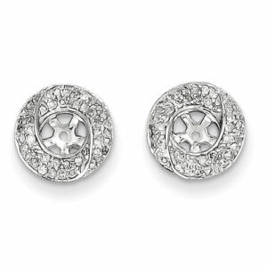 14K White Gold Pave Diamond Earring Jackets, Fits 1/3-1/2 Carat Stud Earrings, I/J by SuperJeweler