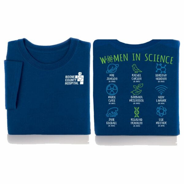 18 Women In Science Unisex 2-Sided Sleeves T-Shirt - Silkscreened Personalization Available