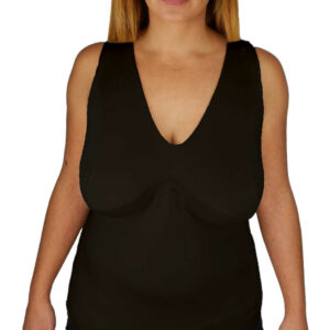 189100107 DD to HH Comfy Wire-Free Bra Camisole Vest, Black - 3XL