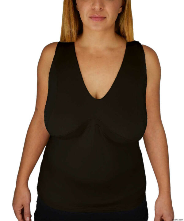 189100107 DD to HH Comfy Wire-Free Bra Camisole Vest, Black - 3XL