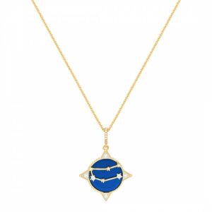 18K Gold Lapis Gemini Written In The Stars Necklace