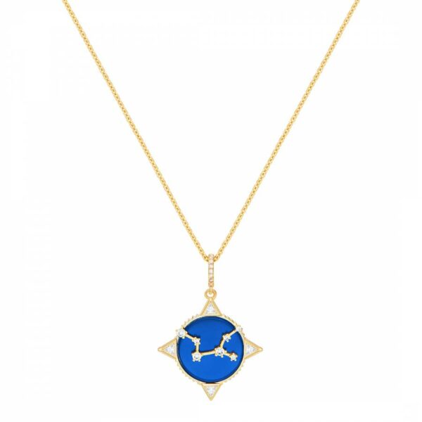 18K Gold Lapis Virgo Written In The Stars Necklace