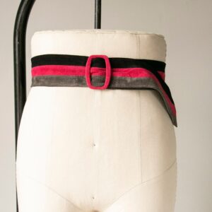 1980S Belt Suede Color Block Cinch Waist L