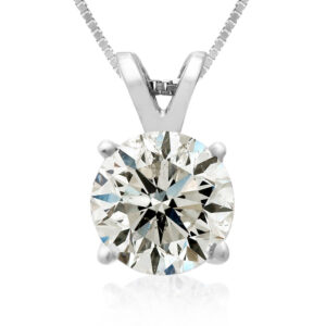 2 Carat 14k White Gold Diamond Pendant Necklace, 2 Stars, J/K, 18 Inch Chain by Hansa