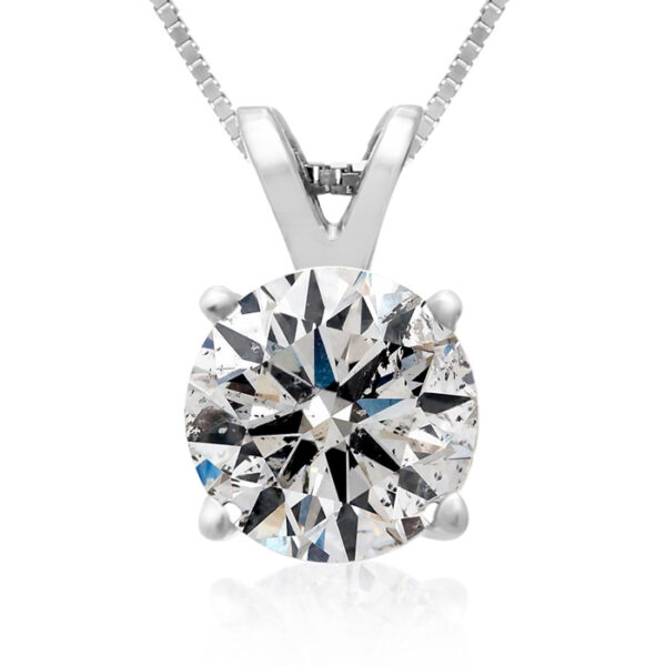 2 Carat 14k White Gold Diamond Pendant Necklace, 4 stars, G/H, 18 Inch Chain by Hansa