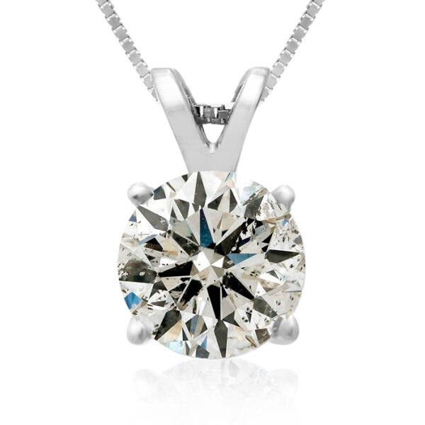 2 Carat Diamond Pendant Necklace in 14k White Gold, K/L, 18 Inch Chain by SuperJeweler