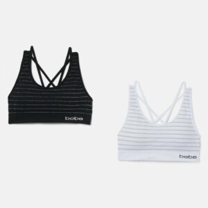 2 Pack Stripe Sports Bra