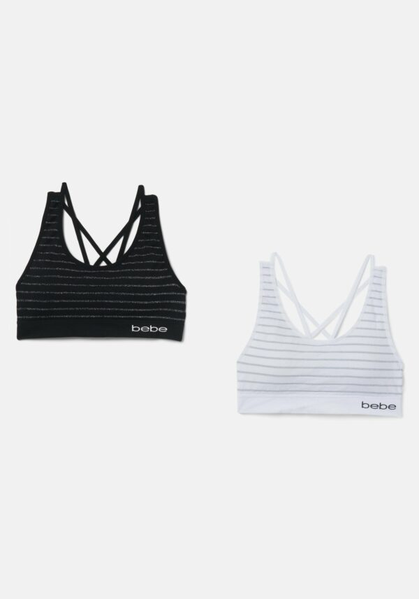 2 Pack Stripe Sports Bra