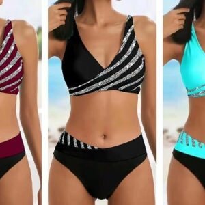 2-Piece Striped Bikini - 5 Sizes, 6 Colours