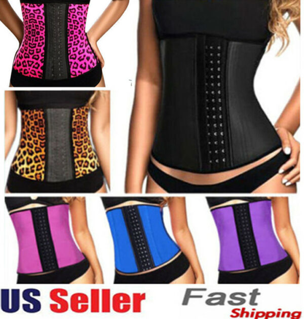 2015 New Women Latex Rubber Waist Training Body Shaper Cincher Underbust Corset