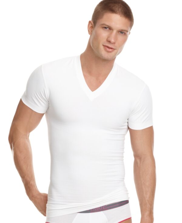 2(x)ist Men's Shapewear V-Neck T-Shirt - White