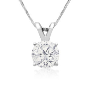 3/4 Carat 14k White Gold Diamond Pendant Necklace On Gold Box Chain, K/L, 18 Inch Chain by SuperJeweler