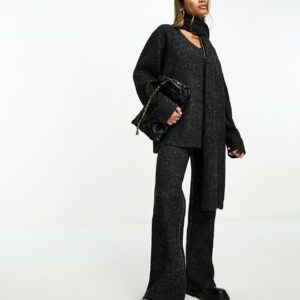 4th & Reckless knitted jumper with scarf co-ord in black