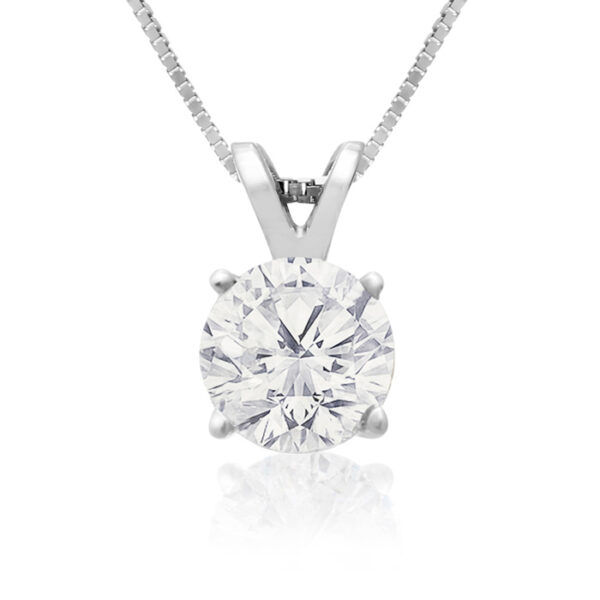 .85 Carat 14k White Gold Diamond Pendant Necklace, K/L, 18 Inch Chain by SuperJeweler