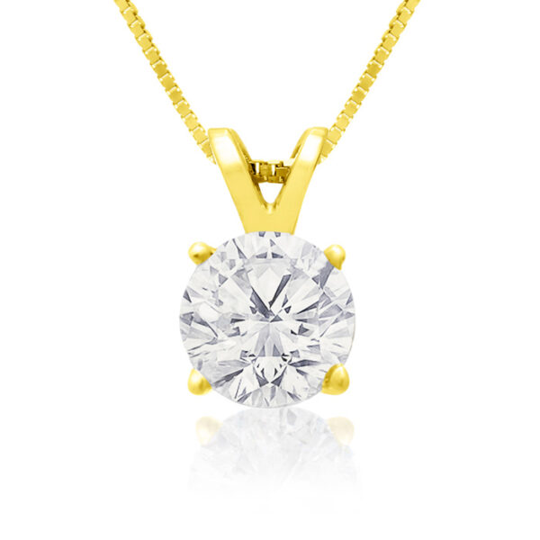 .85 Carat 14k Yellow Gold Diamond Pendant Necklace, K/L, 18 Inch Chain by SuperJeweler